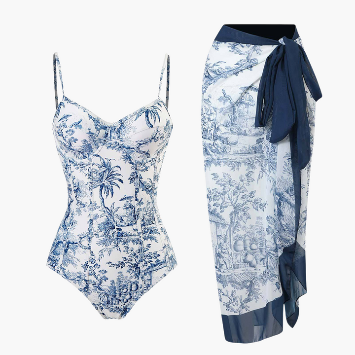 Ensemble de maillot de bain - pour femmes avec paréo et bretelles réglables