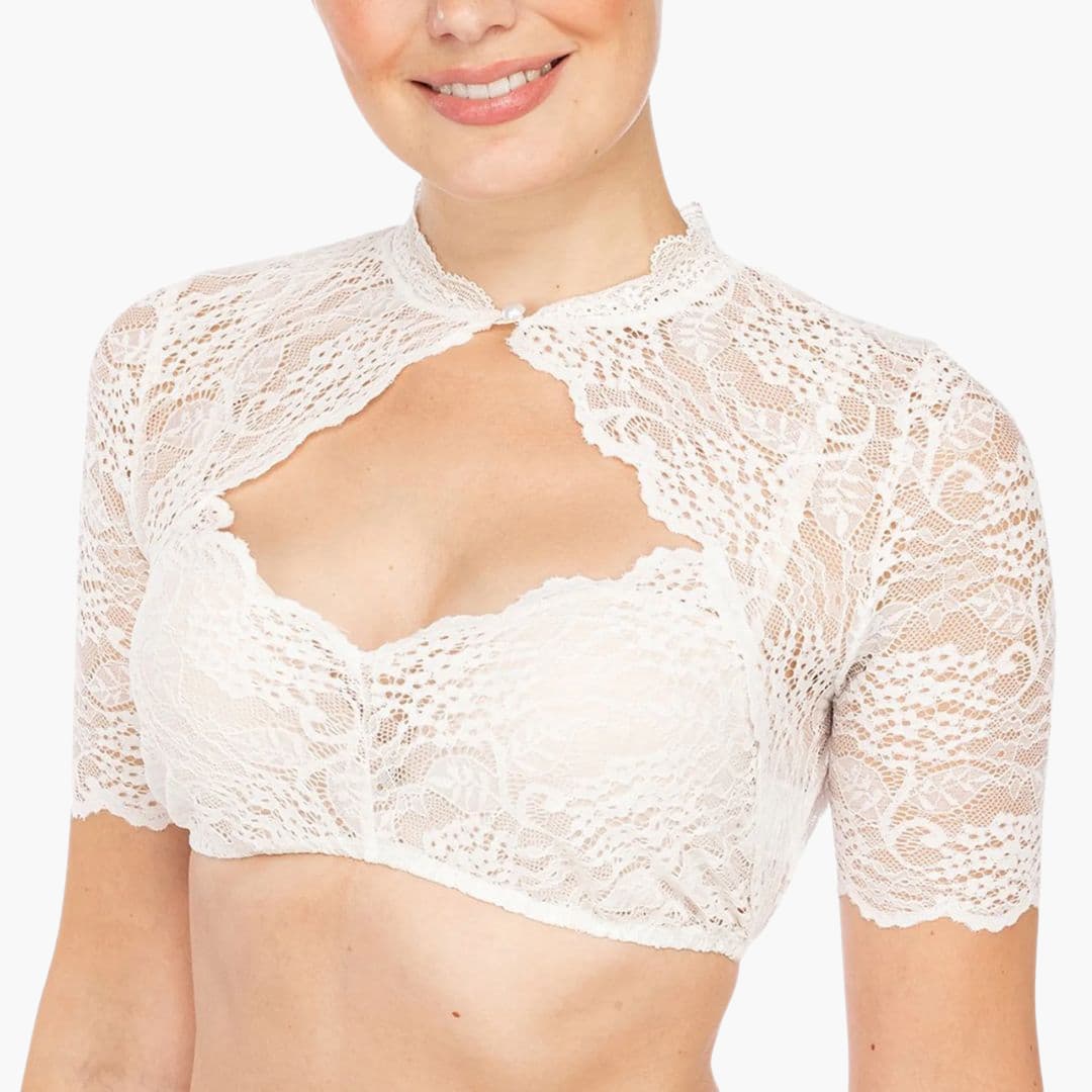 Blouse en dentelle pour dirndl avec décolleté pour femmes - Oktoberfest 2025