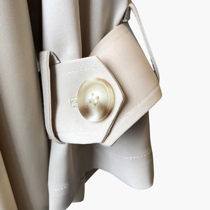 Manteau trench pour femmes avec col à revers et fermeture à double bouton