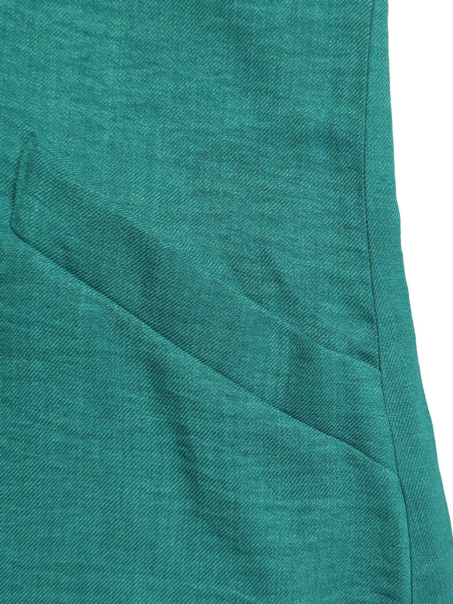 Robe mi-longue ample à manches chauve-souris, à poches, à décolleté en V profond, couleur unie