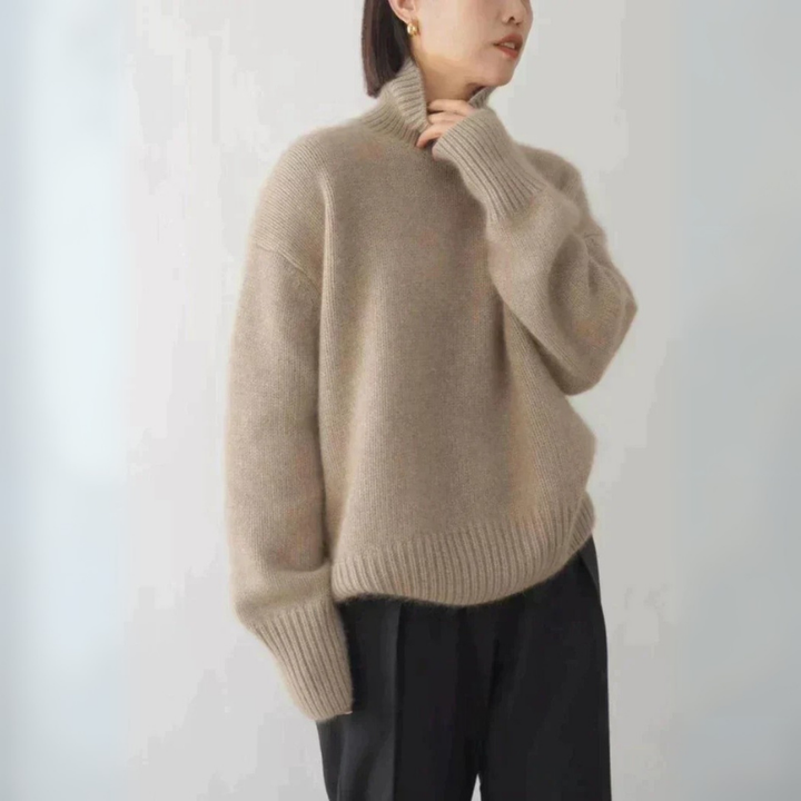 Pull Femme | Tricot Classique avec Col Roulé