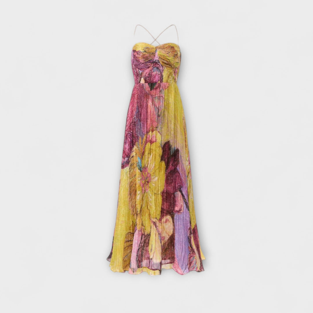 Kiara - Robe maxi avec un motif Ikat saisissant