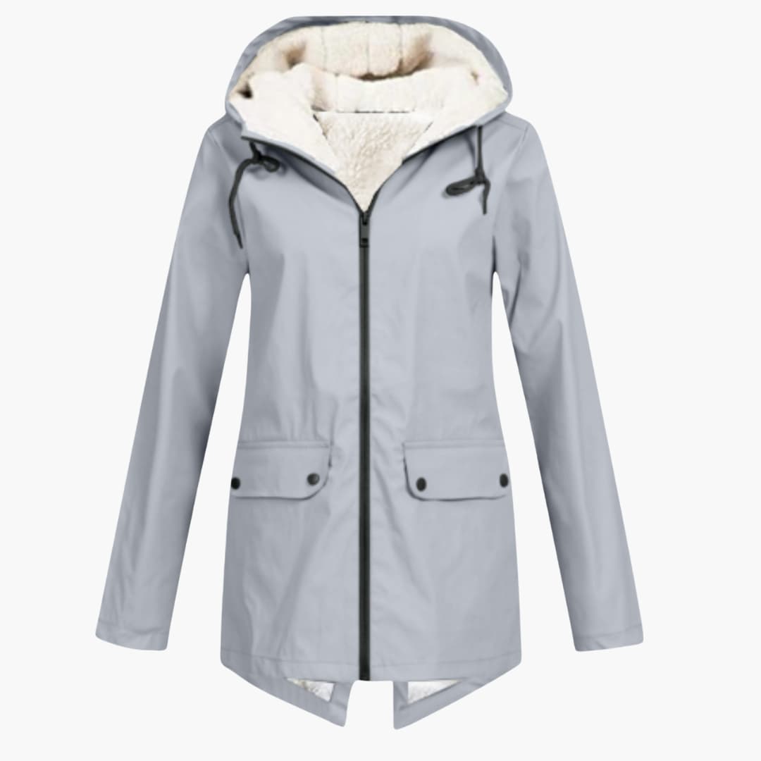 Trench-coat déperlant avec capuche pour femmes