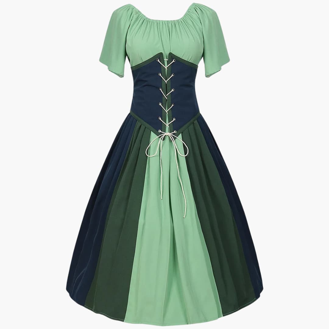 Robe Dirndl classique avec manches bouffantes pour femmes - Oktoberfest 2025