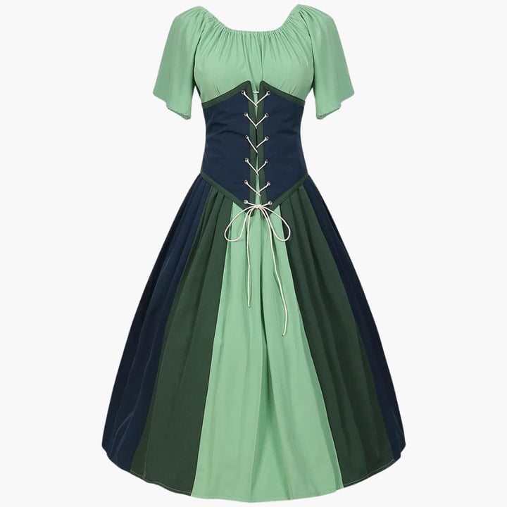 Robe Dirndl classique avec manches bouffantes pour femmes - Oktoberfest 2025