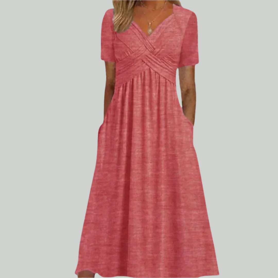VIOLA - ROBE MIDI AVEC ENCOLURE CROISÉE