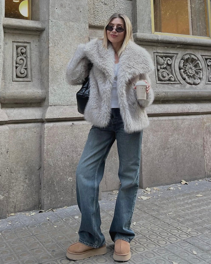 Valeria | Manteau luxueux en fausse fourrure douce pour femmes