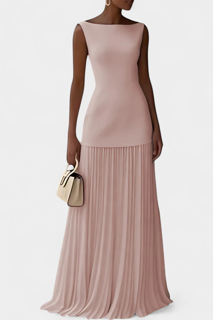 Robe de soirée maxi en chiffon Silvana avec plis