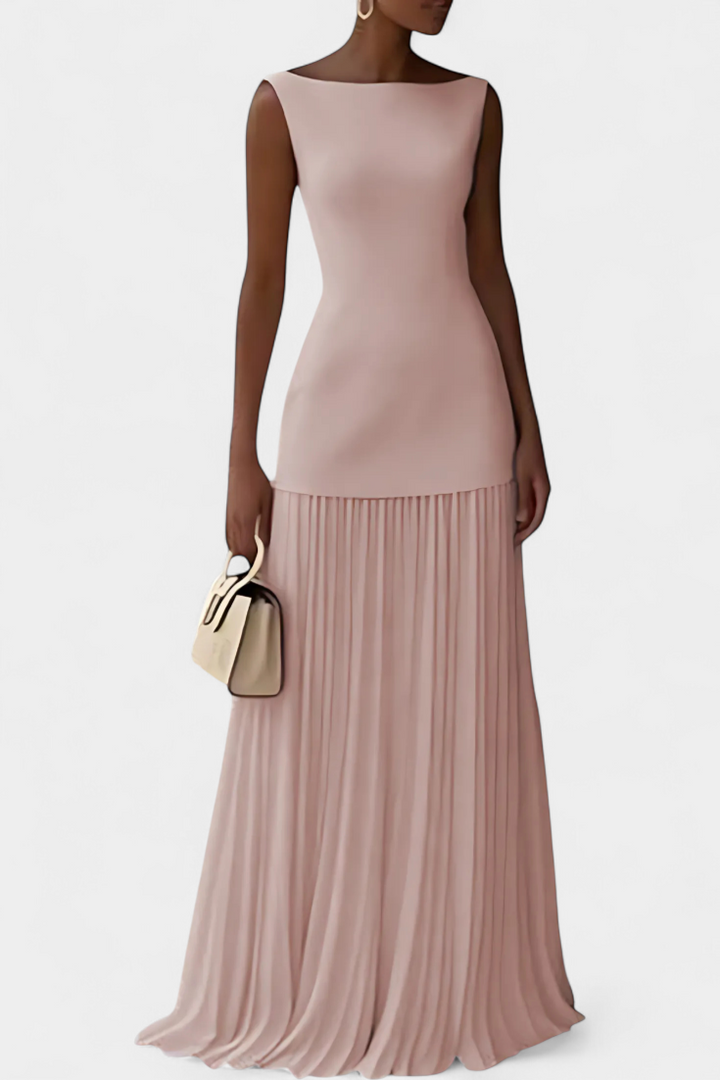 Robe de soirée maxi en chiffon Silvana avec plis