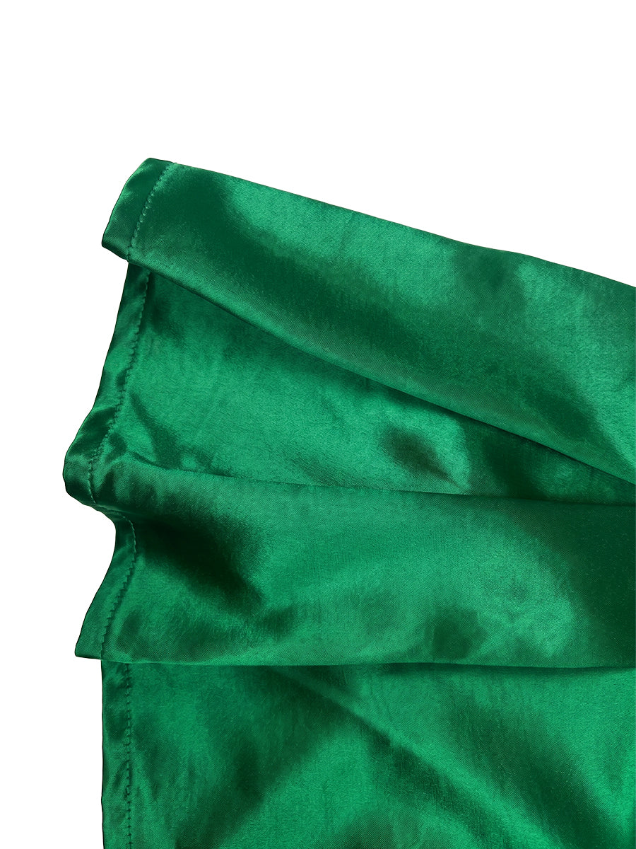 Chemisier boutonné volanté à taille élastique, taille haute, à empiècements, à col revers, couleur contrastée