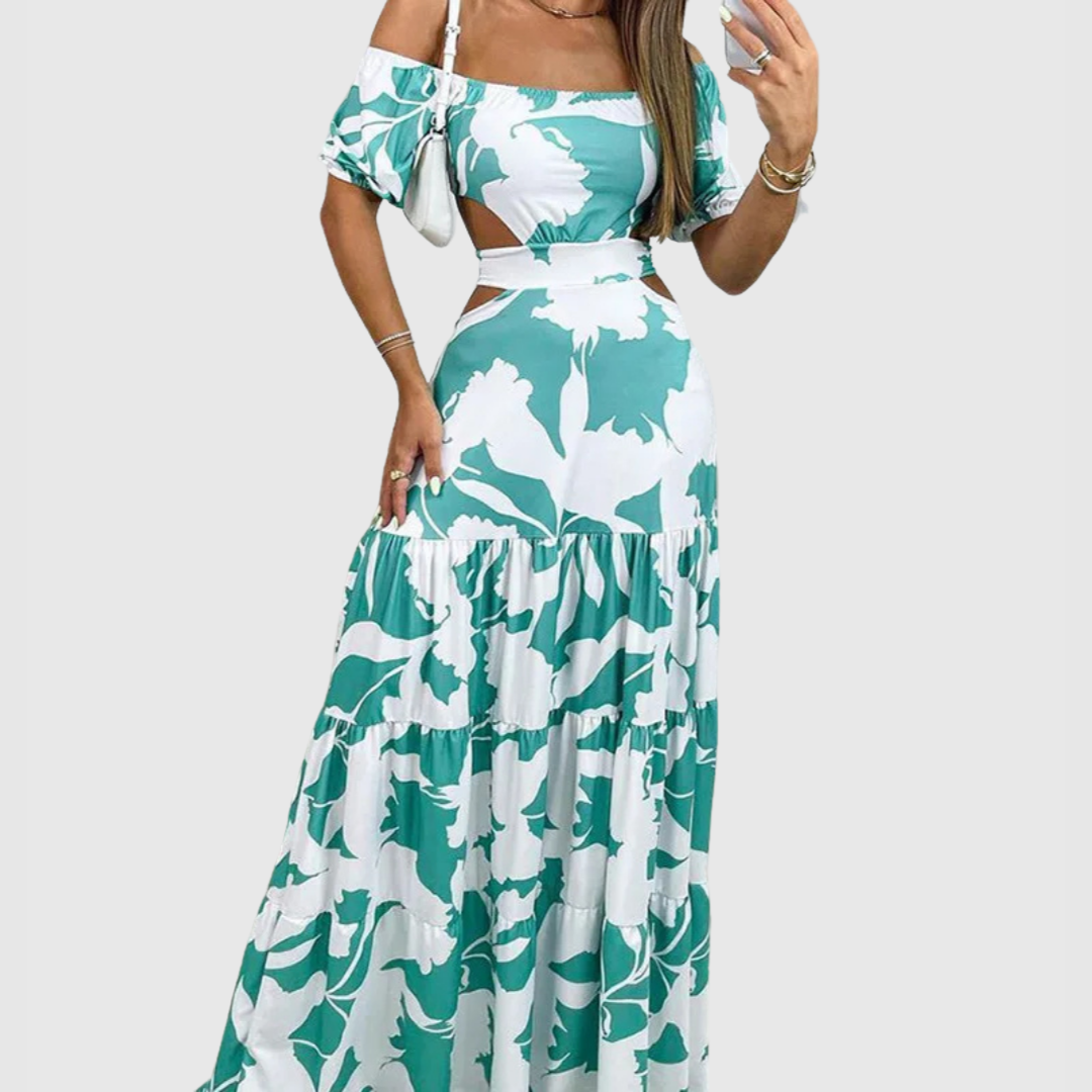 Arden - Robe midi élégante avec découpes en tissu irrégulier