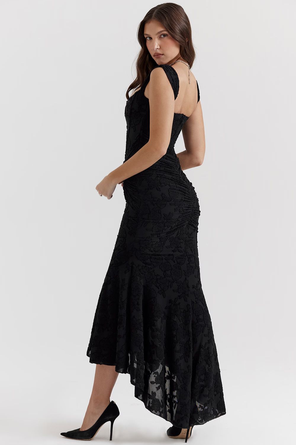 Robe Maxi Celeste avec décolleté en V profond