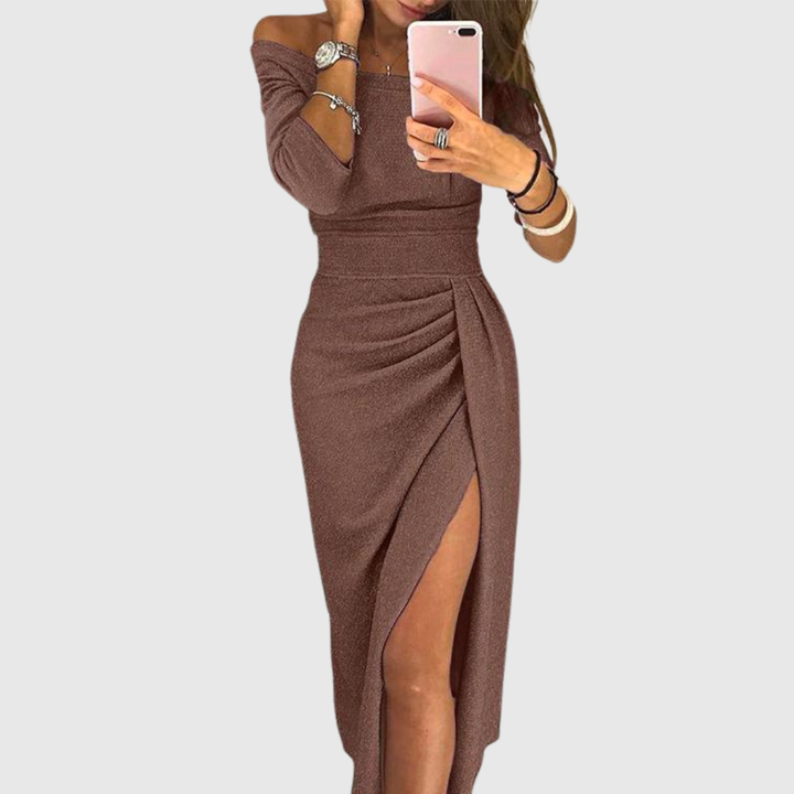 Lily | Robe maxi chic avec décolleté en halter