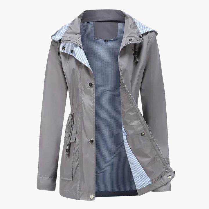 Manteau Trench Long avec Capuche pour Femmes