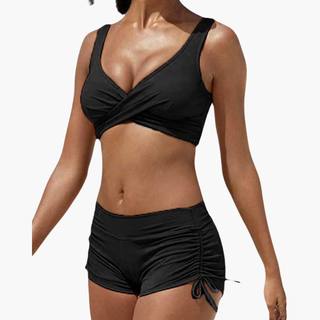 Haut de bikini twist avec shorts - Ensemble pour femmes pour l'été