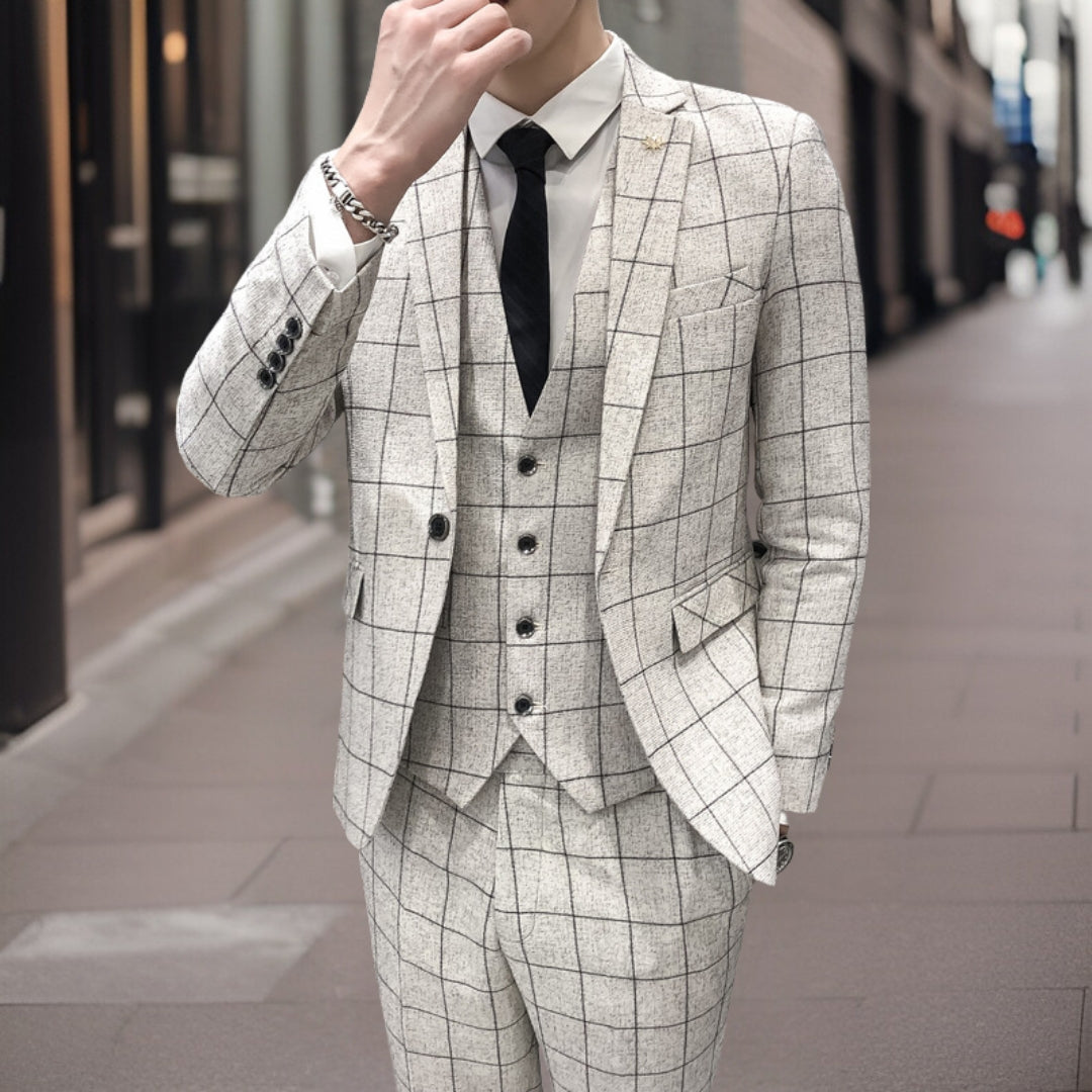 Costume de mariage pour hommes en 3 pièces | À carreaux