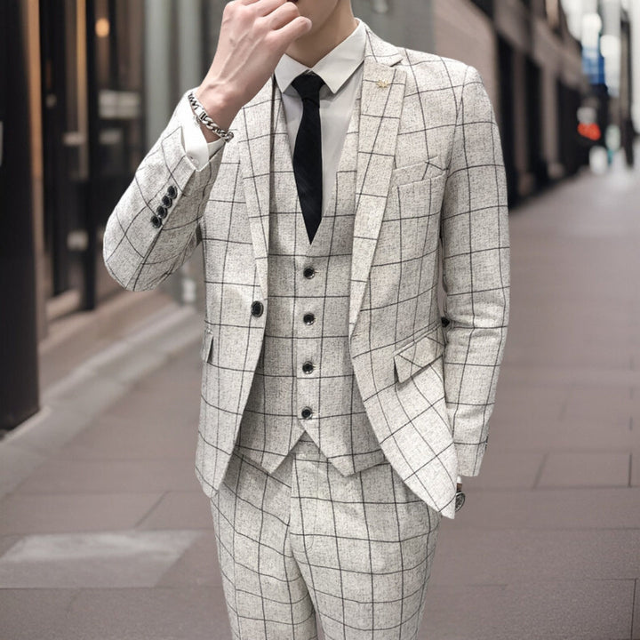 Costume de mariage pour hommes en 3 pièces | À carreaux