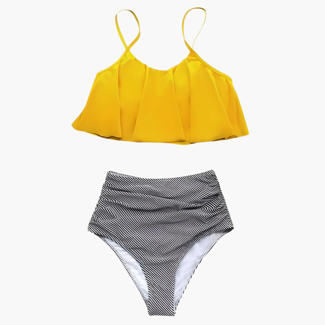 Ensemble de bikini pour femmes avec volants et tissu résistant aux UV