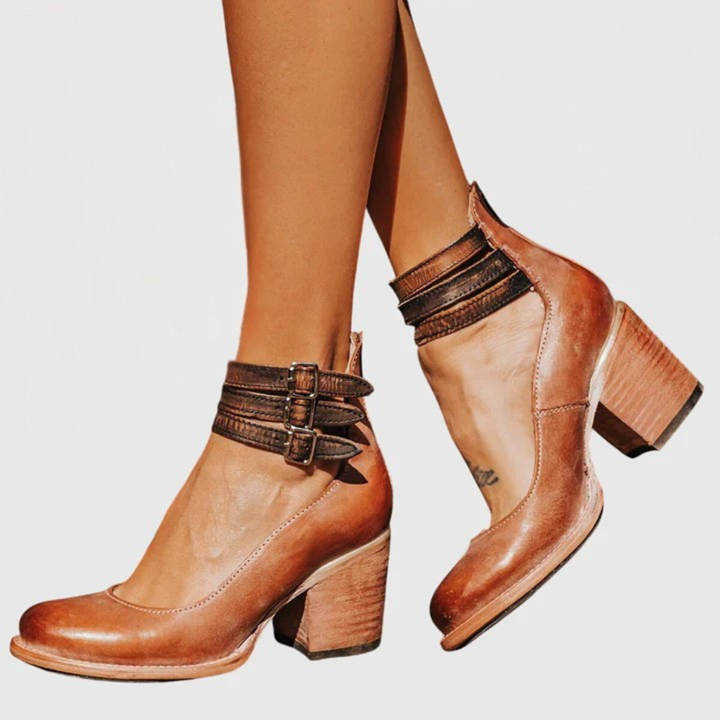 Helene | Bottes à talons blocs pour femmes avec boucle