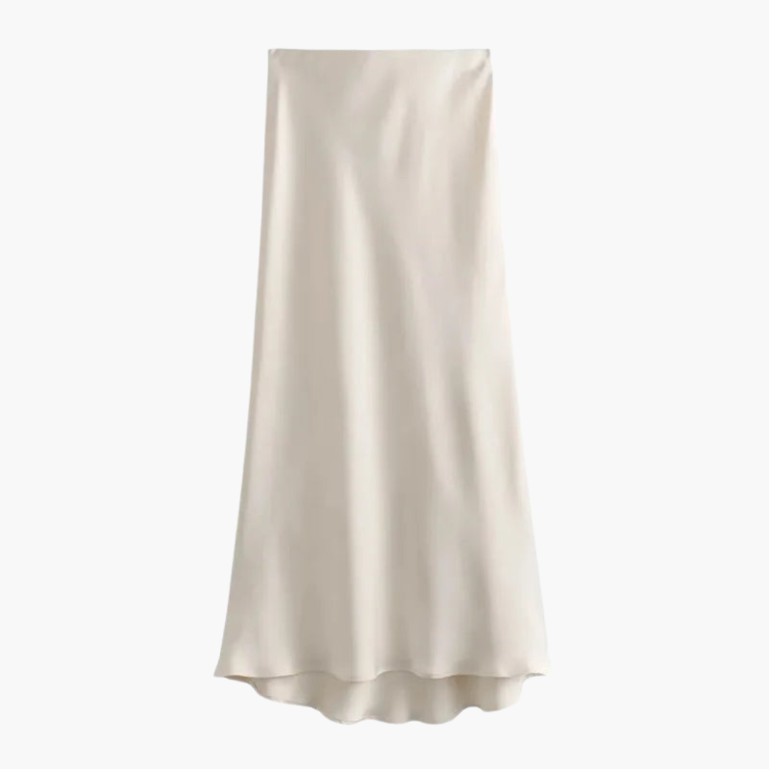 Jupe midi en satin fluide pour femmes