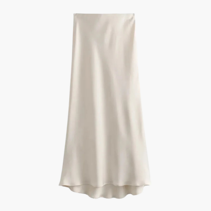 Jupe midi en satin fluide pour femmes