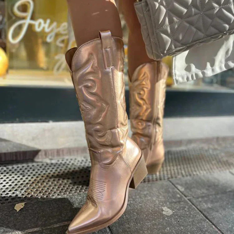 Bottes pour femmes | Bottes de cowboy à bout pointu et talon