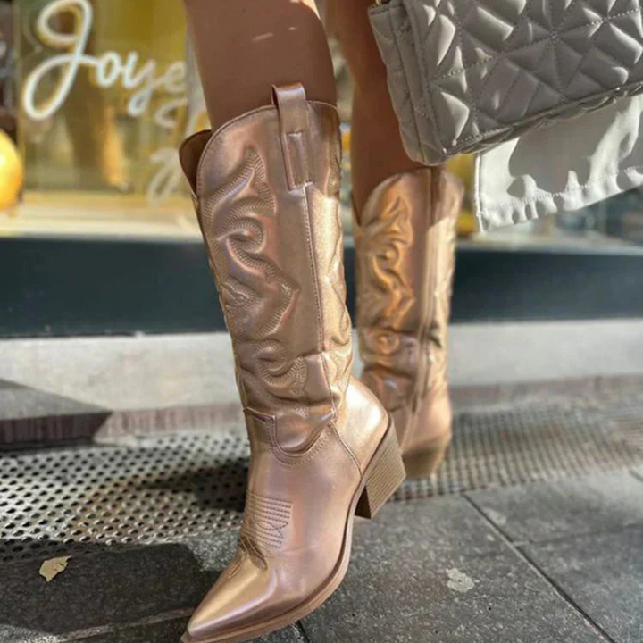 Bottes pour femmes | Bottes de cowboy à bout pointu et talon