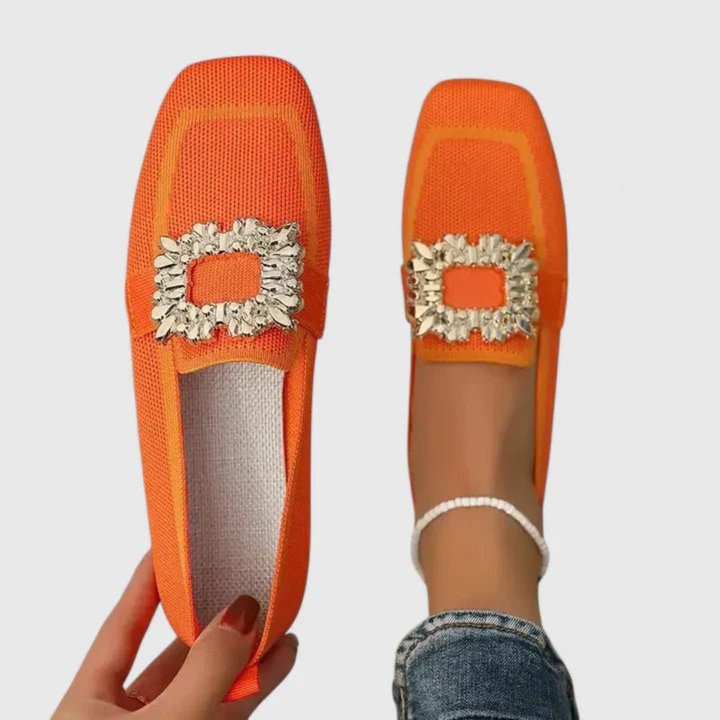 Doris | Mocassin à enfiler pour femmes avec boucle en cristal