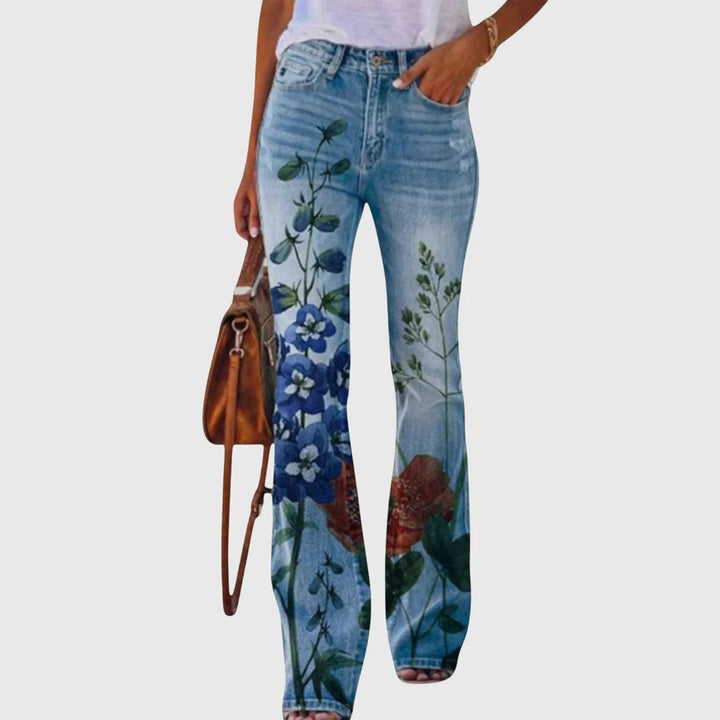 Nicole | Jeans Skinny Imprimé Fleurs pour Femmes