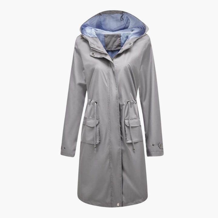 Manteau trench pour femmes avec capuche et poches avant