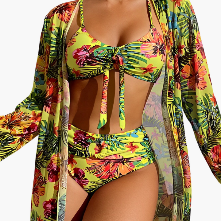 Ensemble de bikini 3 pièces - Tenue de plage pour femmes avec cover-up