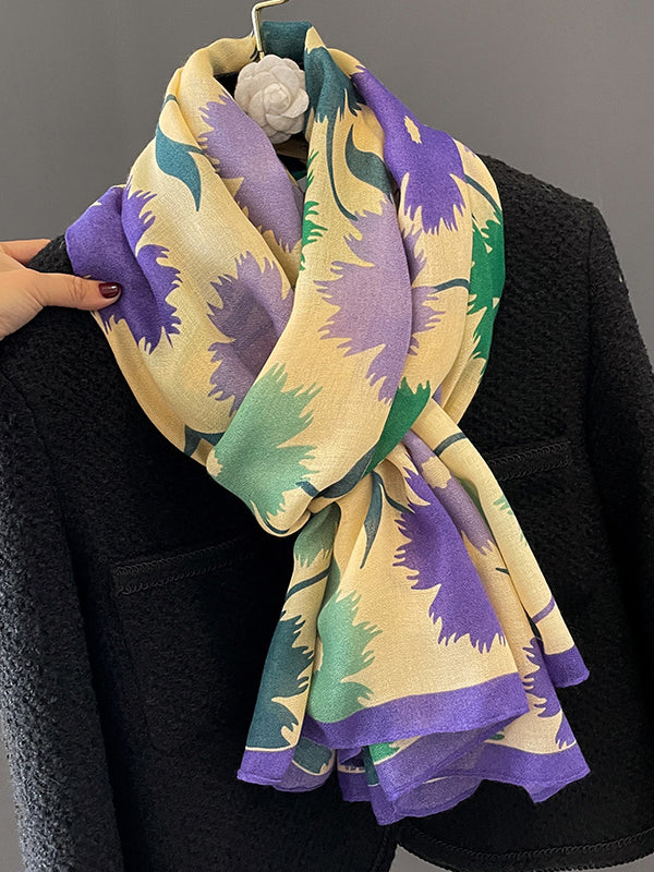 Écharpe vintage, à imprimé floral