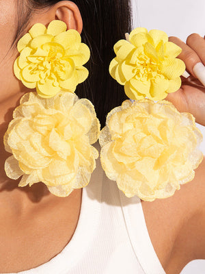 Boucles d'oreilles pendantes en forme de fleur