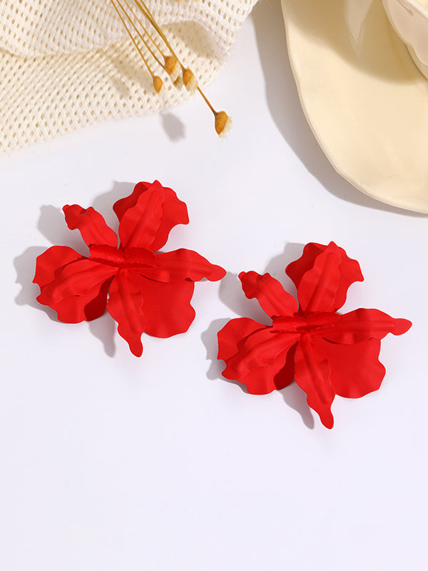 Boucles d'oreilles pendantes en forme de fleur
