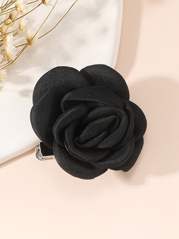Broche à fleurs en 3D, couleur unie