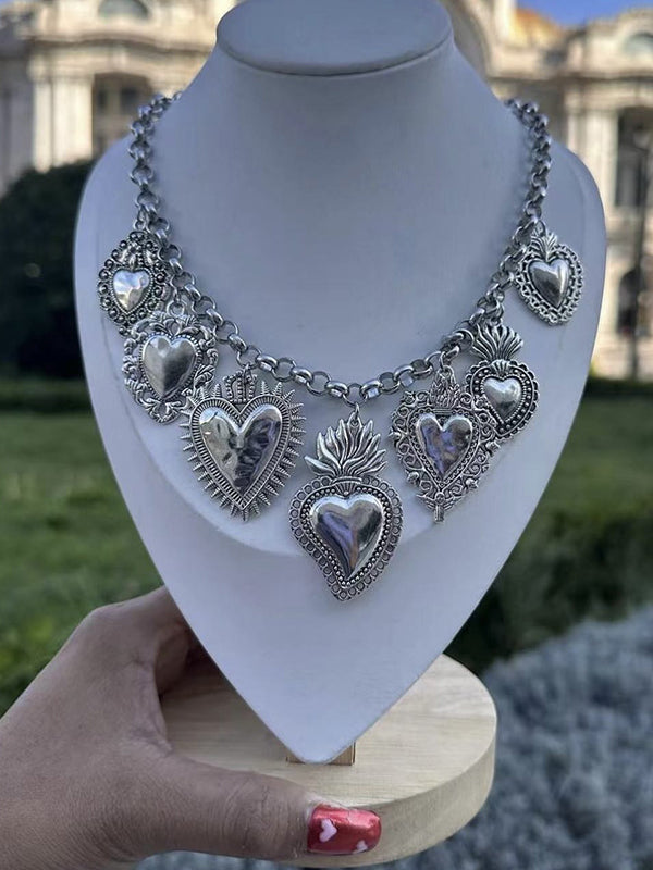 Collier à chaîne, en forme de cœur