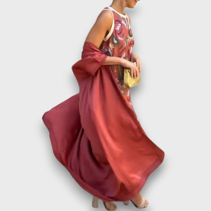 Selviane – Robe maxi avec cardigan