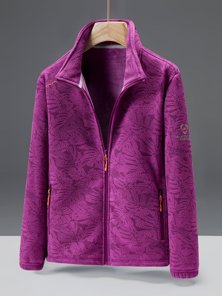 Veste en polaire pour femmes avec fermeture éclair intégrale | Veste d'extérieur avec col montant