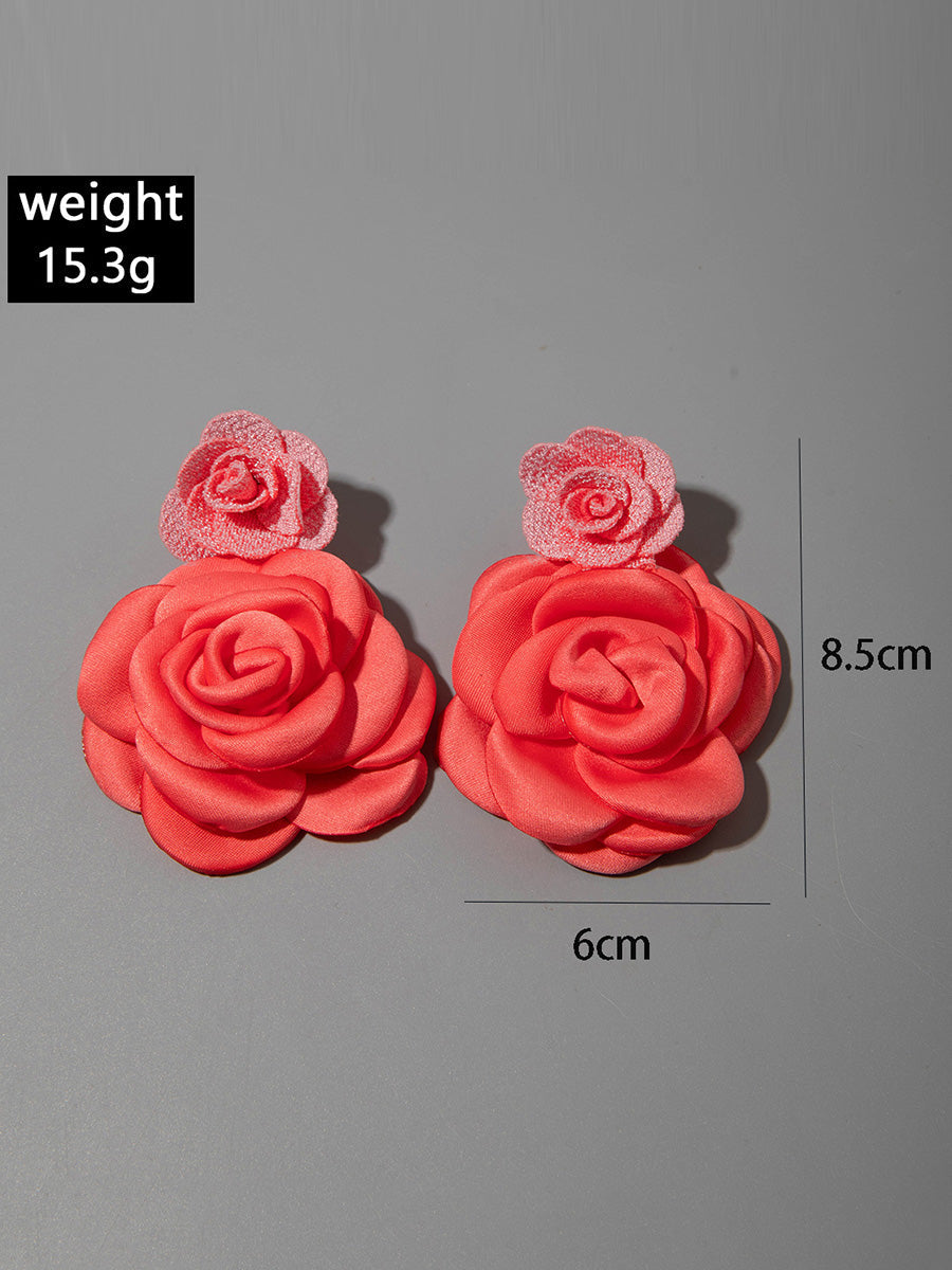 Boucles d'oreilles pendantes en forme de fleur