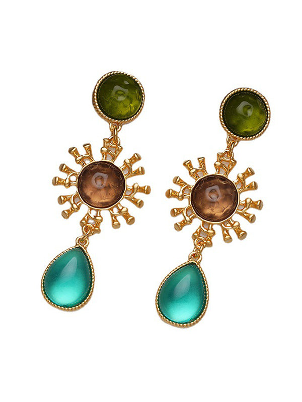 Boucles d'oreilles géométriques multicolores
