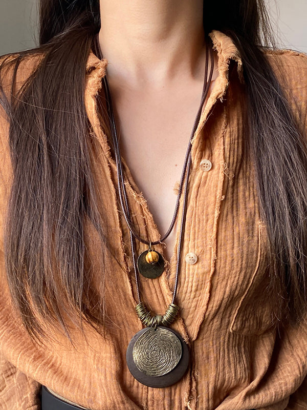 Collier géométrique à double rang