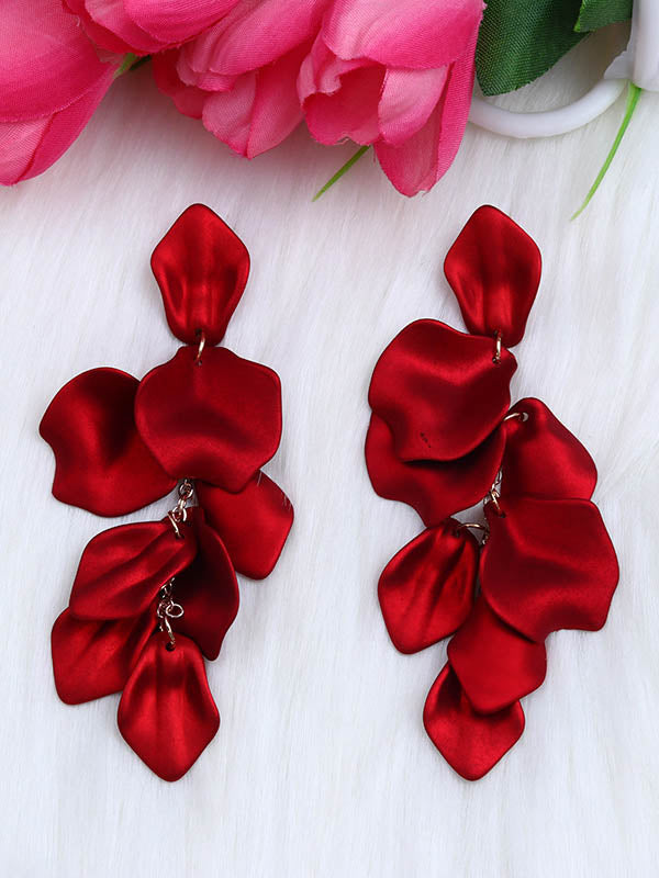 Boucles d'oreilles à chaîne, en forme de fleur