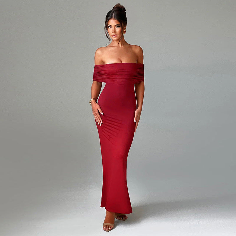 Charlene - Robe maxi rouge près du corps