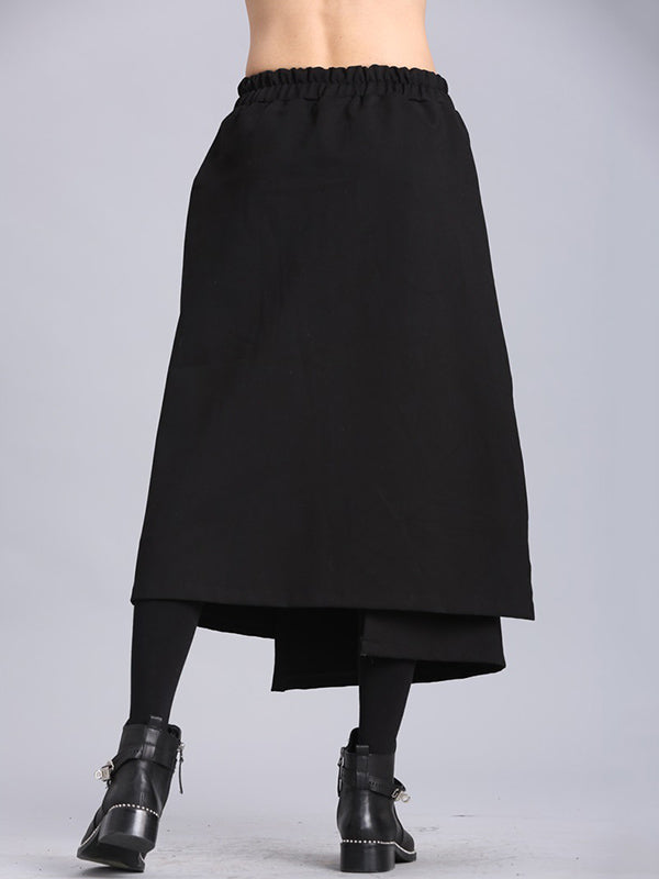 Jupe Empire noire asymétrique à bandes surélevées