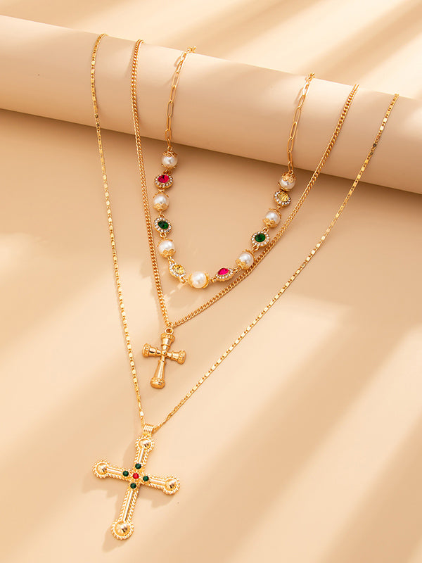 Collier superposé à pompons