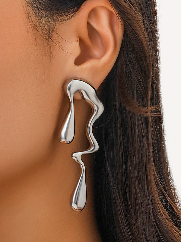 Boucles d'oreilles pendantes géométriques couleur unie