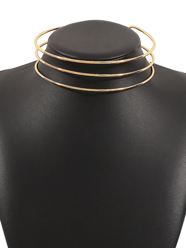 Normcore géométrique ringent collier ras du cou colliers accessoires