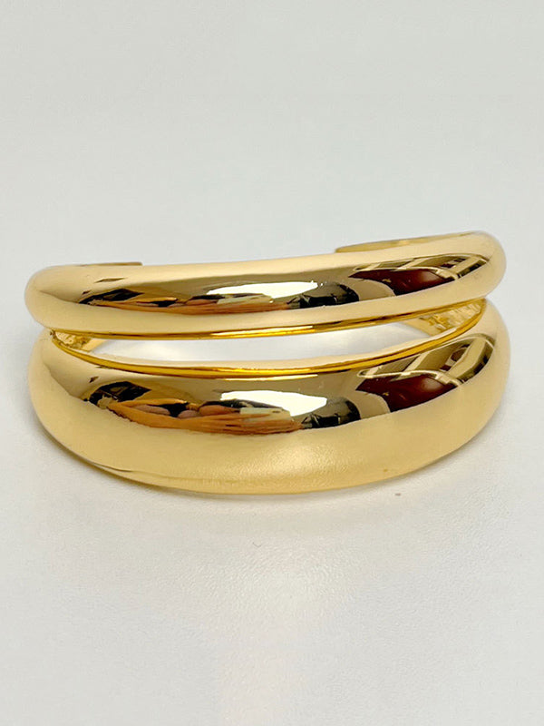 Bracelet géométrique brillant couleur unie