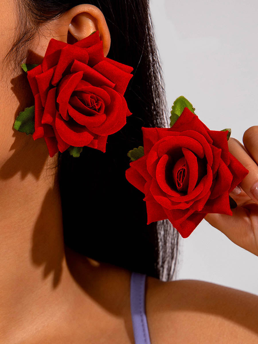 Boucles d'oreilles pendantes en forme de fleur