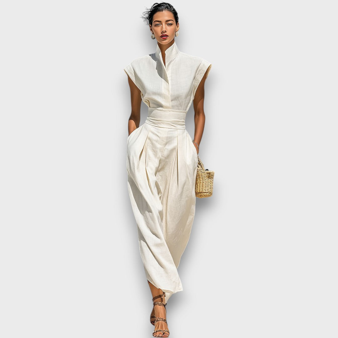 Liorna – Robe maxi en coton pur avec col